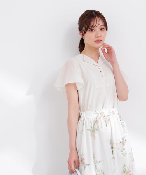 PROPORTION BODY DRESSING(プロポーションボディドレッシング)の「フレアスリーブ開襟ブラウス / 1216110402(シャツ/ブラウス・レディース・ホワイト系その他/ダークグレー/ブルー・SMALL/MEDIUM)」の10枚目の写真
