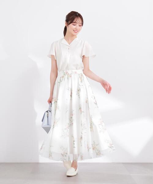 PROPORTION BODY DRESSING(プロポーションボディドレッシング)の「フレアスリーブ開襟ブラウス / 1216110402(シャツ/ブラウス・レディース・ホワイト系その他/ダークグレー/ブルー・SMALL/MEDIUM)」の11枚目の写真