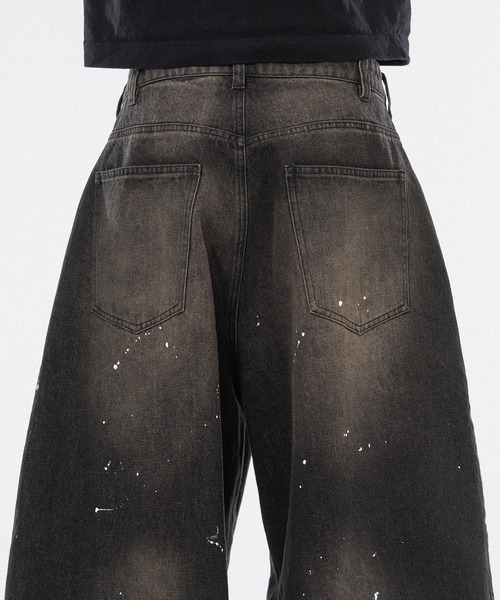 WISH FOR EVER（ウィッシュフォーエバー）の「【 3color / 3size 】ASSORT WIDE CURVE DAMEGE DENIM（その他パンツ・メンズ・ライトブルー/ブラック/インディゴブルー・SMALL/MEDIUM/LARGE）」の14枚目の写真