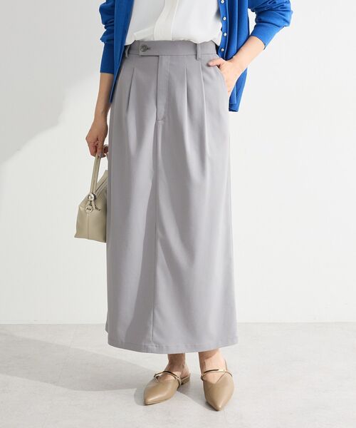 Green　Parks（グリーンパークス）の「イージーケアタック入りスカート（スカート・レディース・グレー/ベージュ/ブラック・L/M）」の2枚目の写真