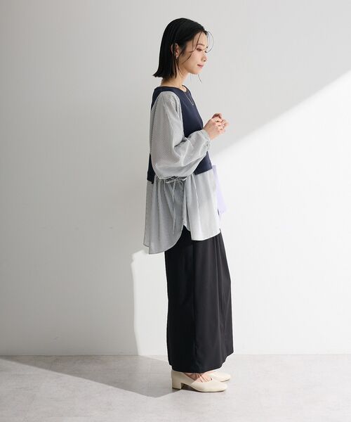 Green　Parks（グリーンパークス）の「イージーケアタック入りスカート（スカート・レディース・グレー/ベージュ/ブラック・L/M）」の6枚目の写真