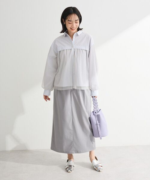 Green　Parks（グリーンパークス）の「イージーケアタック入りスカート（スカート・レディース・グレー/ベージュ/ブラック・L/M）」の14枚目の写真