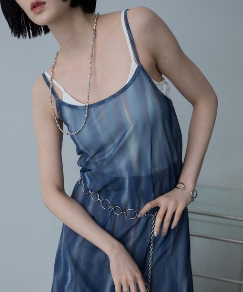 VACANCY（ヴァカンシー）の「ニュアンス柄シアーキャミワンピース（ワンピース・レディース・オレンジ/ブルー・FREE）」の11枚目の写真