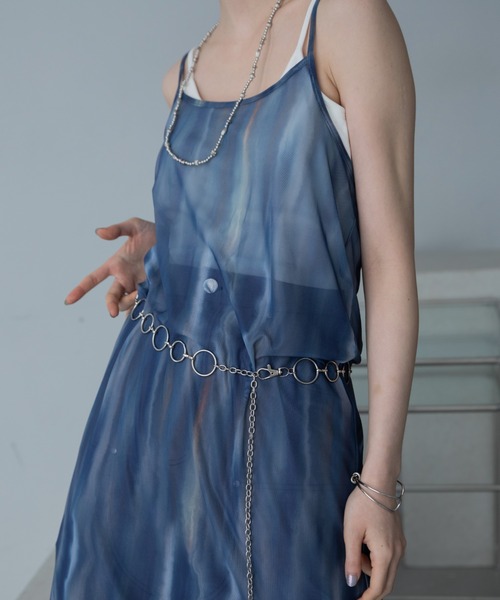 VACANCY（ヴァカンシー）の「ニュアンス柄シアーキャミワンピース（ワンピース・レディース・オレンジ/ブルー・FREE）」の12枚目の写真