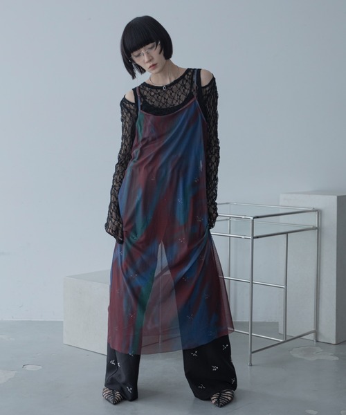 VACANCY（ヴァカンシー）の「ニュアンス柄シアーキャミワンピース（ワンピース・レディース・オレンジ/ブルー・FREE）」の17枚目の写真