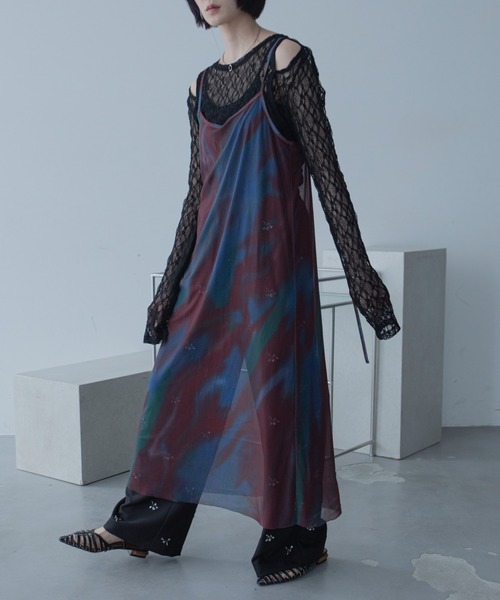 VACANCY（ヴァカンシー）の「ニュアンス柄シアーキャミワンピース（ワンピース・レディース・オレンジ/ブルー・FREE）」の18枚目の写真