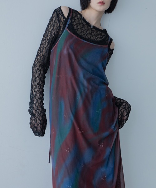 VACANCY（ヴァカンシー）の「ニュアンス柄シアーキャミワンピース（ワンピース・レディース・オレンジ/ブルー・FREE）」の19枚目の写真