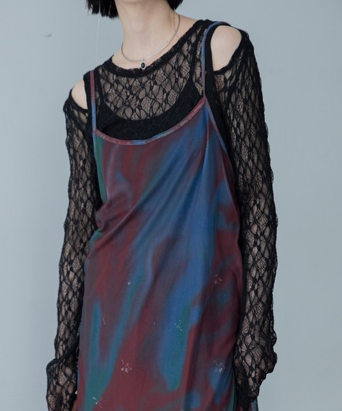 VACANCY（ヴァカンシー）の「ニュアンス柄シアーキャミワンピース（ワンピース・レディース・オレンジ/ブルー・FREE）」の20枚目の写真