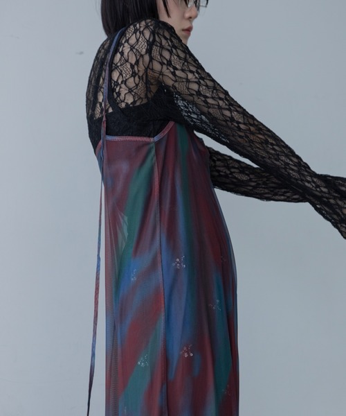 VACANCY（ヴァカンシー）の「ニュアンス柄シアーキャミワンピース（ワンピース・レディース・オレンジ/ブルー・FREE）」の22枚目の写真