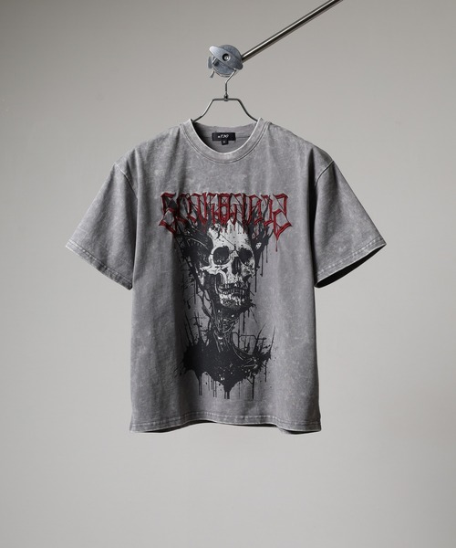 RE730(アールイーセブンサーティー)の「RE730 古着風ビンテージ半袖Tシャツ スカルプリント(Tシャツ/カットソー・メンズ・グレー/レッド/ブラック・L/M/XL)」の8枚目の写真