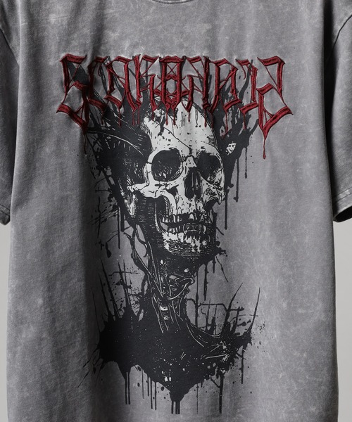 RE730(アールイーセブンサーティー)の「RE730 古着風ビンテージ半袖Tシャツ スカルプリント(Tシャツ/カットソー・メンズ・グレー/レッド/ブラック・L/M/XL)」の10枚目の写真