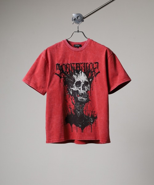 RE730(アールイーセブンサーティー)の「RE730 古着風ビンテージ半袖Tシャツ スカルプリント(Tシャツ/カットソー・メンズ・グレー/レッド/ブラック・L/M/XL)」の6枚目の写真