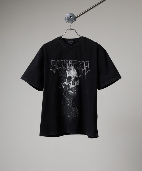 RE730(アールイーセブンサーティー)の「RE730 古着風ビンテージ半袖Tシャツ スカルプリント(Tシャツ/カットソー・メンズ・グレー/レッド/ブラック・L/M/XL)」の4枚目の写真