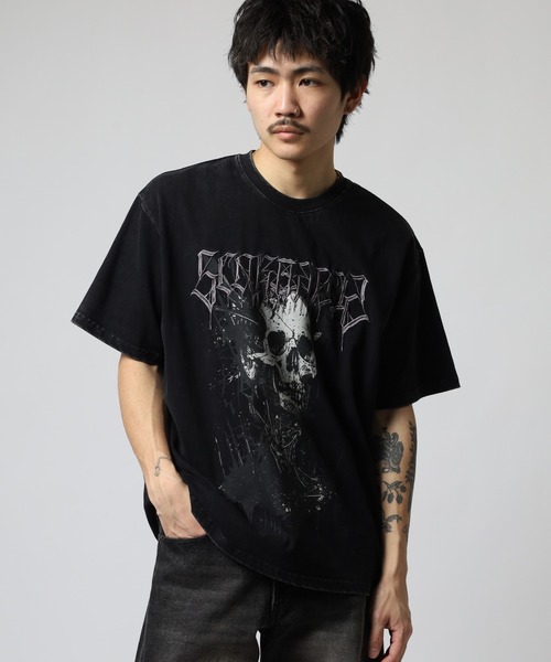 RE730(アールイーセブンサーティー)の「RE730 古着風ビンテージ半袖Tシャツ スカルプリント(Tシャツ/カットソー・メンズ・グレー/レッド/ブラック・L/M/XL)」の15枚目の写真