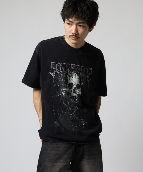 RE730(アールイーセブンサーティー)の「RE730 古着風ビンテージ半袖Tシャツ スカルプリント(Tシャツ/カットソー・メンズ・グレー/レッド/ブラック・L/M/XL)」の17枚目の写真