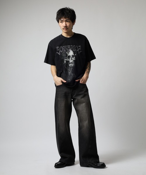 RE730(アールイーセブンサーティー)の「RE730 古着風ビンテージ半袖Tシャツ スカルプリント(Tシャツ/カットソー・メンズ・グレー/レッド/ブラック・L/M/XL)」の21枚目の写真