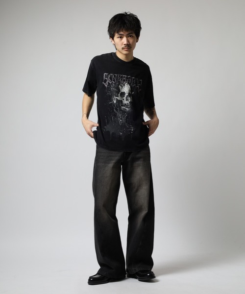 RE730(アールイーセブンサーティー)の「RE730 古着風ビンテージ半袖Tシャツ スカルプリント(Tシャツ/カットソー・メンズ・グレー/レッド/ブラック・L/M/XL)」の22枚目の写真