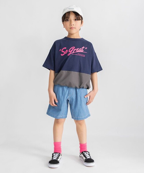 BRANSHES（ブランシェス）の「【WEB限定】リラックスガーデナーデニムハーフパンツ（デニムパンツ・キッズ・ネイビー/ブルー・110/130/100/140/150/120）」の4枚目の写真