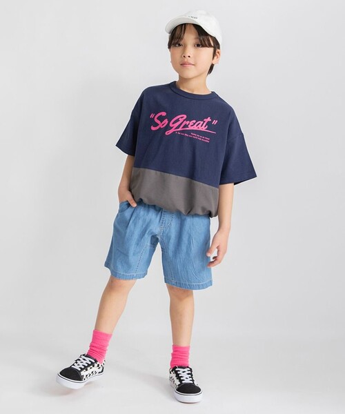 BRANSHES（ブランシェス）の「【WEB限定】リラックスガーデナーデニムハーフパンツ（デニムパンツ・キッズ・ネイビー/ブルー・110/130/100/140/150/120）」の5枚目の写真