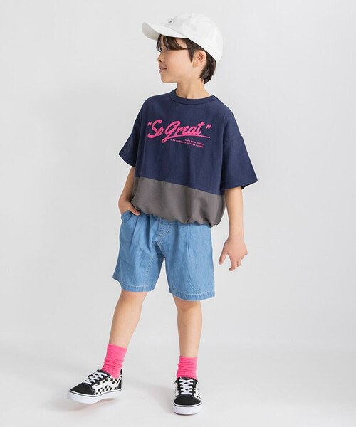 BRANSHES（ブランシェス）の「【WEB限定】リラックスガーデナーデニムハーフパンツ（デニムパンツ・キッズ・ネイビー/ブルー・110/130/100/140/150/120）」の6枚目の写真