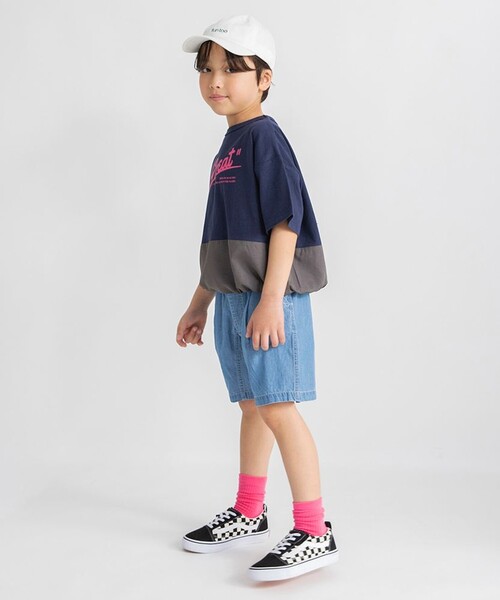 BRANSHES（ブランシェス）の「【WEB限定】リラックスガーデナーデニムハーフパンツ（デニムパンツ・キッズ・ネイビー/ブルー・110/130/100/140/150/120）」の7枚目の写真