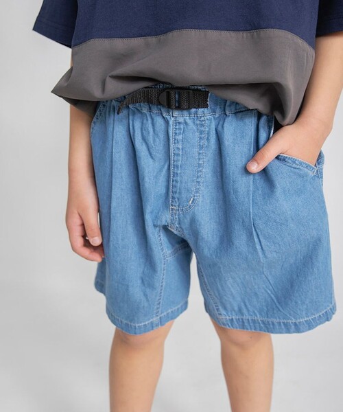 BRANSHES（ブランシェス）の「【WEB限定】リラックスガーデナーデニムハーフパンツ（デニムパンツ・キッズ・ネイビー/ブルー・110/130/100/140/150/120）」の9枚目の写真