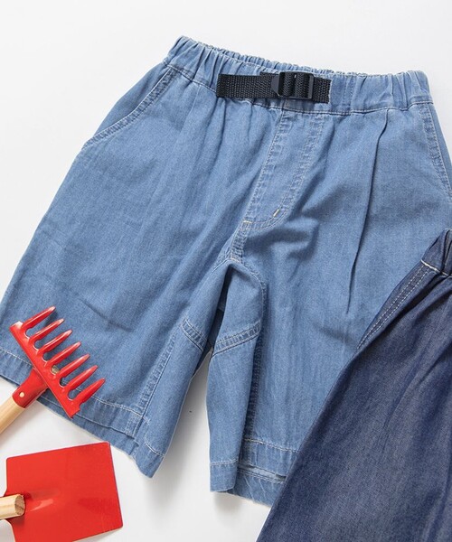BRANSHES（ブランシェス）の「【WEB限定】リラックスガーデナーデニムハーフパンツ（デニムパンツ・キッズ・ネイビー/ブルー・110/130/100/140/150/120）」の11枚目の写真
