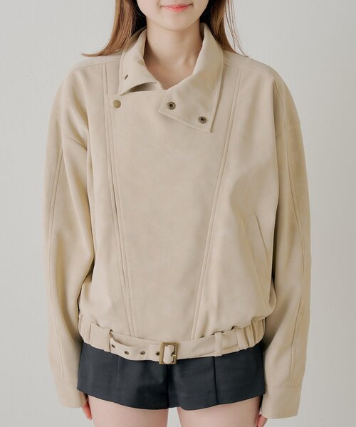 Chico（チコ）の「スタンドカラーレザールーズジャケット（その他アウター・レディース・ライトベージュ/アイボリー・FREE）」の17枚目の写真