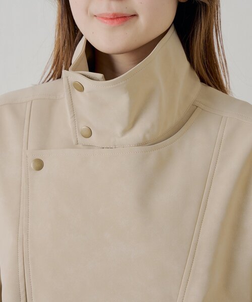 Chico（チコ）の「スタンドカラーレザールーズジャケット（その他アウター・レディース・ライトベージュ/アイボリー・FREE）」の21枚目の写真