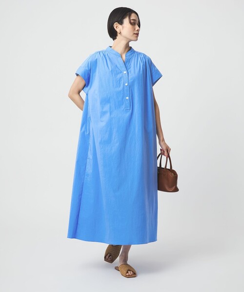 green label relaxing（グリーンレーベルリラクシング）の「［size SHORTあり］WONDER CLOTH スキッパー ワンピース（ワンピース・レディース・ダークグレー/ベージュ/コバルトブルー・SHORT/36/38）」の14枚目の写真