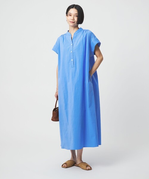green label relaxing（グリーンレーベルリラクシング）の「［size SHORTあり］WONDER CLOTH スキッパー ワンピース（ワンピース・レディース・ダークグレー/ベージュ/コバルトブルー・SHORT/36/38）」の16枚目の写真