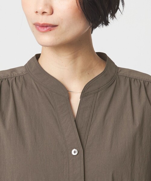 green label relaxing（グリーンレーベルリラクシング）の「［size SHORTあり］WONDER CLOTH スキッパー ワンピース（ワンピース・レディース・ダークグレー/ベージュ/コバルトブルー・SHORT/36/38）」の21枚目の写真