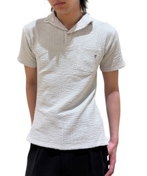 COOK JEANS（クックジーンズ）の「スパンシアサッカーポロTシャツ（ポロシャツ）」