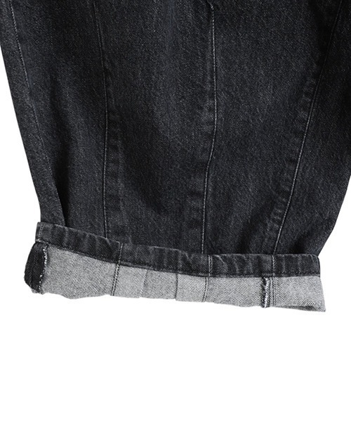 is-ness（イズネス）の「is-ness / イズネス：5PK BALLOON PANTS(Enzyme Wash)：1006AWBALOON5PK01-1[NOA]（デニムパンツ・メンズ・ブラック・L）」の4枚目の写真