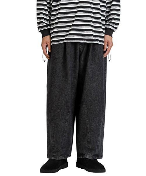 is-ness（イズネス）の「is-ness / イズネス：5PK BALLOON PANTS(Enzyme Wash)：1006AWBALOON5PK01-1[NOA]（デニムパンツ・メンズ・ブラック・L）」の7枚目の写真