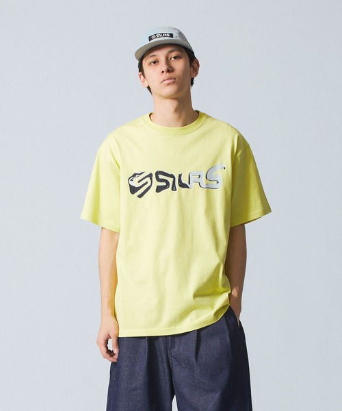 SILAS(サイラス)の「LIQUID S/S TEE(Tシャツ/カットソー・メンズ・ネイビー/イエロー/ホワイト/ブラック・M/XL/L)」の4枚目の写真