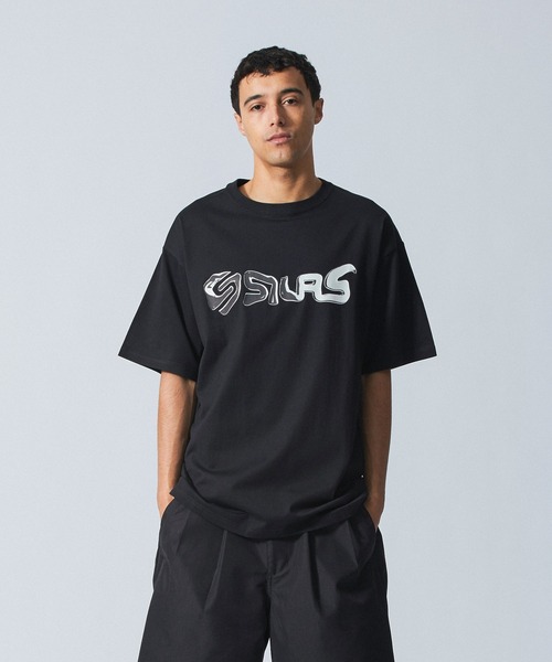 SILAS(サイラス)の「LIQUID S/S TEE(Tシャツ/カットソー・メンズ・ネイビー/イエロー/ホワイト/ブラック・M/XL/L)」の2枚目の写真
