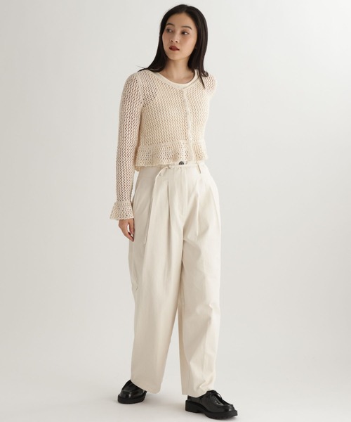 studio CLIP（スタディオクリップ）の「【daily CLIP】コットンツイルハイウエストタックパンツ（チノパンツ・レディース・ベージュ/アイボリー・FREE）」の21枚目の写真