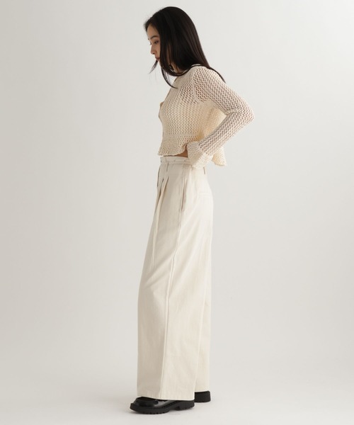 studio CLIP（スタディオクリップ）の「【daily CLIP】コットンツイルハイウエストタックパンツ（チノパンツ・レディース・ベージュ/アイボリー・FREE）」の22枚目の写真