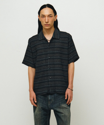 ENDOOR（エンドア）の「vintage stripe crochet 1/2 shirts (vtg blue)（シャツ/ブラウス）」