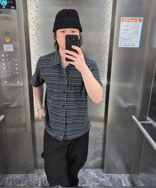 ENDOOR（エンドア）の「vintage stripe crochet 1/2 shirts (vtg blue)（シャツ/ブラウス・メンズ・その他・1/2）」の8枚目の写真