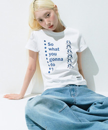 ワットソー セミクロップ半袖Tシャツ [ホワイト]