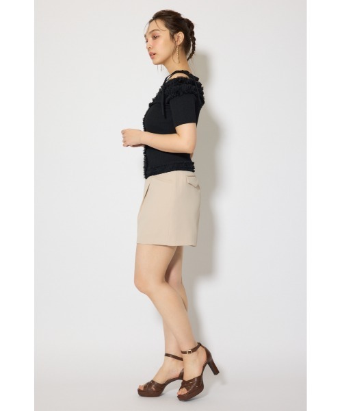 rienda(リエンダ)の「オフショルフリルニットトップス 春服 夏服(ニット/セーター・レディース・ブラック/ライトピンク/ライトイエロー・FREE)」の6枚目の写真