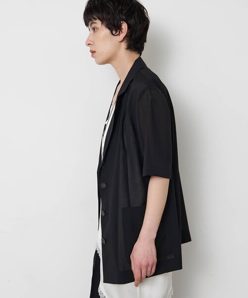 THE PAUSE(ザ ポーズ)の「【THE PAUSE】シアーハーフスリーブジャケット(テーラードジャケット・レディース・ブラック/チャコールグレー・FREE)」の5枚目の写真