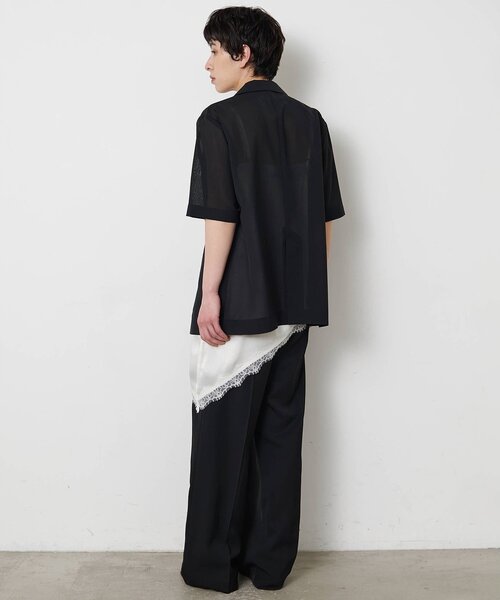 THE PAUSE(ザ ポーズ)の「【THE PAUSE】シアーハーフスリーブジャケット(テーラードジャケット・レディース・ブラック/チャコールグレー・FREE)」の7枚目の写真