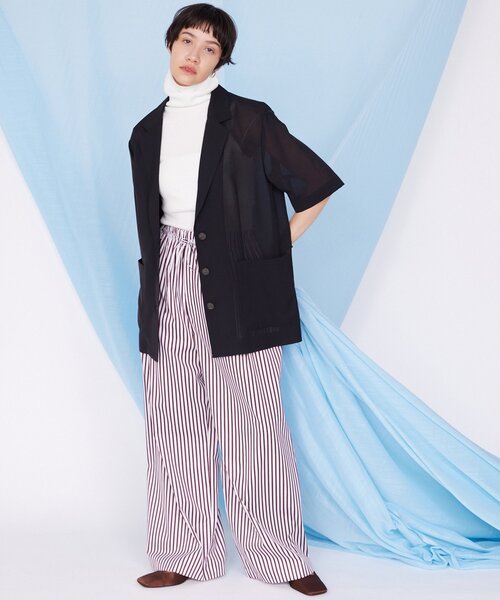 THE PAUSE(ザ ポーズ)の「【THE PAUSE】シアーハーフスリーブジャケット(テーラードジャケット・レディース・ブラック/チャコールグレー・FREE)」の13枚目の写真
