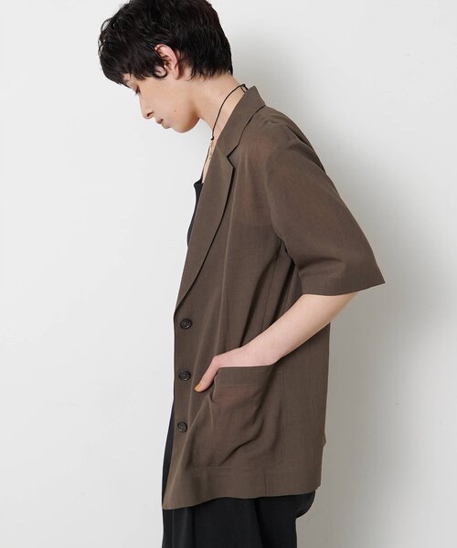 THE PAUSE(ザ ポーズ)の「【THE PAUSE】シアーハーフスリーブジャケット(テーラードジャケット・レディース・ブラック/チャコールグレー・FREE)」の17枚目の写真