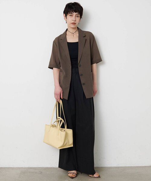 THE PAUSE(ザ ポーズ)の「【THE PAUSE】シアーハーフスリーブジャケット(テーラードジャケット・レディース・ブラック/チャコールグレー・FREE)」の22枚目の写真