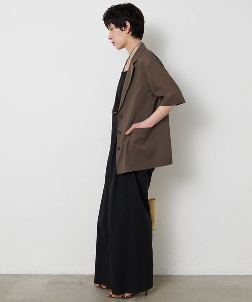 THE PAUSE(ザ ポーズ)の「【THE PAUSE】シアーハーフスリーブジャケット(テーラードジャケット・レディース・ブラック/チャコールグレー・FREE)」の18枚目の写真