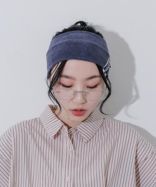 SMELLY（スメリー）の「パイルヘアターバン（ヘアバンド・レディース・イエロー/ネイビー・-）」の2枚目の写真